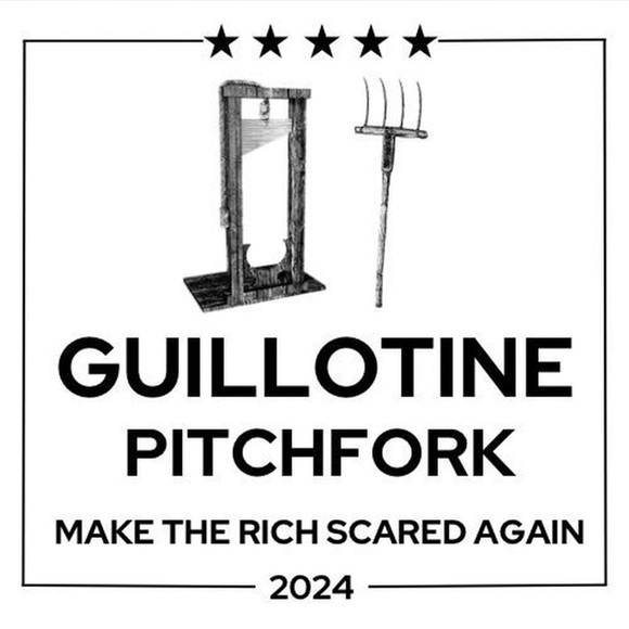 Guillotine Pitchfork 2024 | Bumper Stickers | Handmade | Political Satire Art - Picture 3 of 3